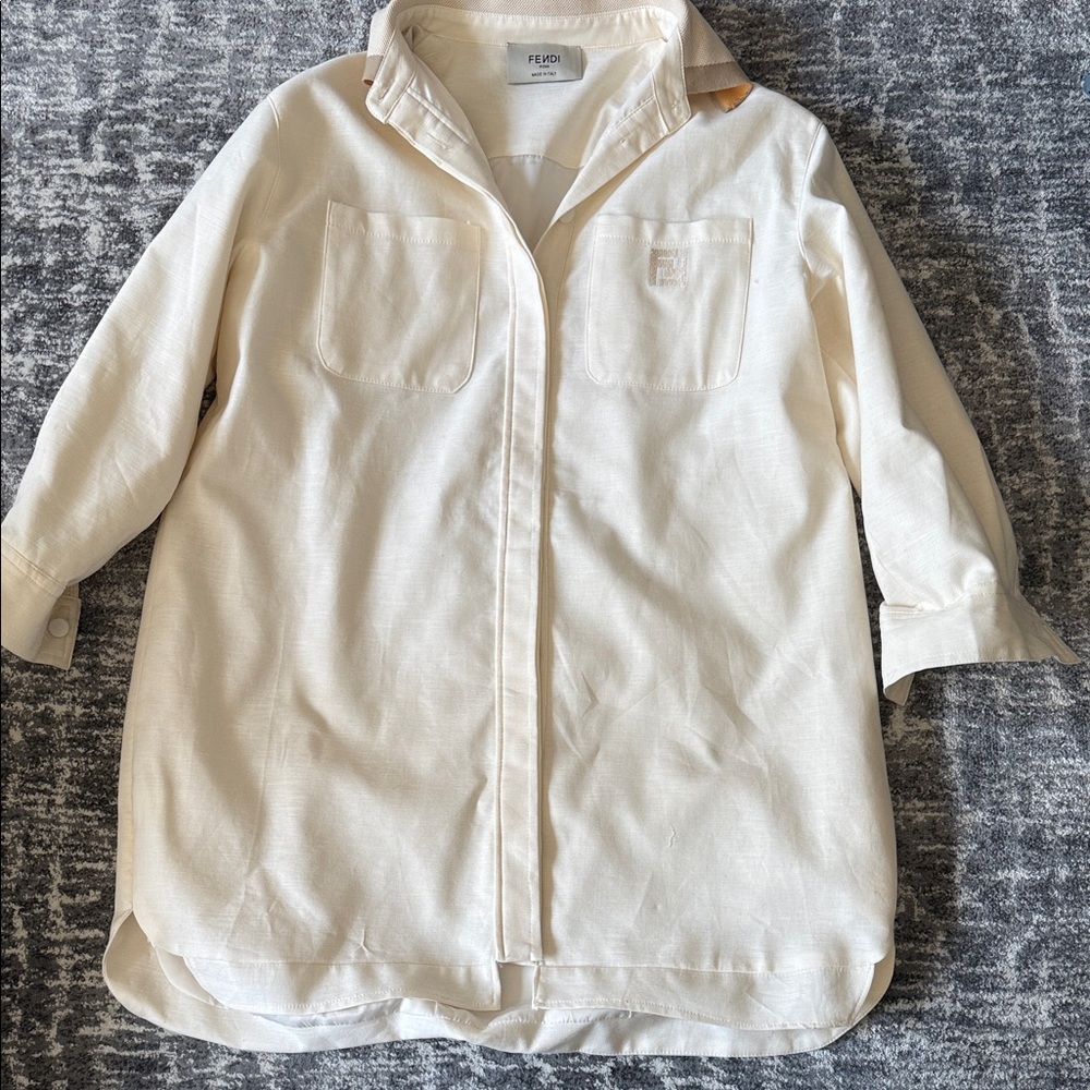 Fendi Off-White Long Sleeve Shirt